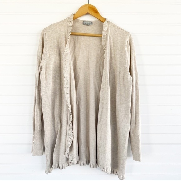 Joseph A open ruffle cardigan sweater Size Medium - Picture 1 of 7